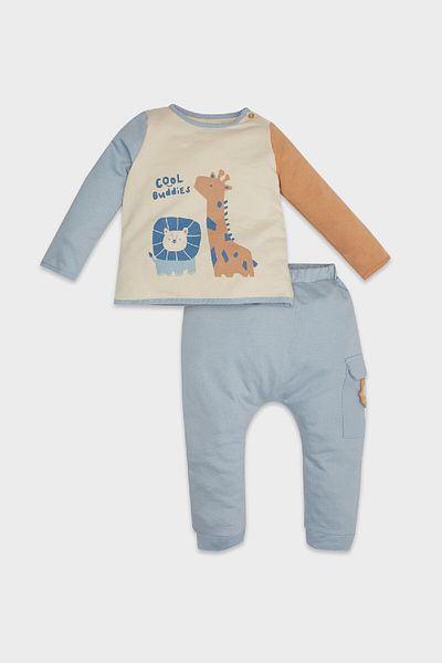 DeFacto Baby Boy 2pi Σετ - Φούτερ με στάμπα μακρυμάνικο & φόρμα Jogger με ελαστική μέση