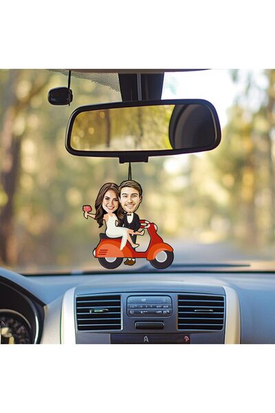 EJOYA Kişiye Özel Fotoğraflı Sen ve Ben Karikatür Araba Dikiz Ayna Süsü 114948