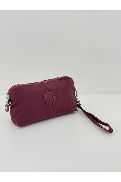 Çanta Trend Crinkle Model Hand and Cross Strap Card Holder, Pen Holder with Coin Compartment/Wallet Type Makeup Bag