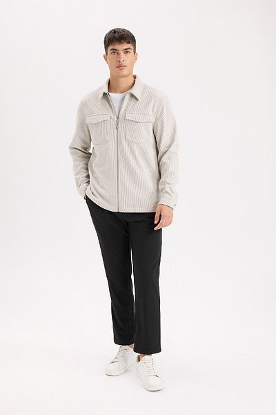 DeFacto Regular Fit Polo Neck Corduroy Shirt D3380Ax24Au