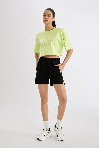 DeFacto Nba Wordmark Oversize T-Shirt - Crew Neck, Short Sleeve B9976Ax24Sm