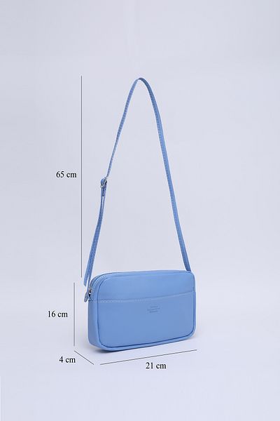 SHAKA Blue Shk22, cu un singur fermoar, buzunar frontal, curea în cruce reglabilă pentru femei, mini geantă urbană de umăr L:16 E:20
