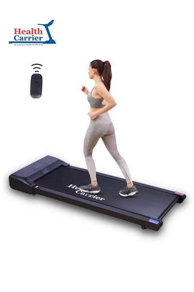 Health Carrier Slim Portable Running Pad Treadmill, LED Display, Wireless Remote, 120kg Capacity