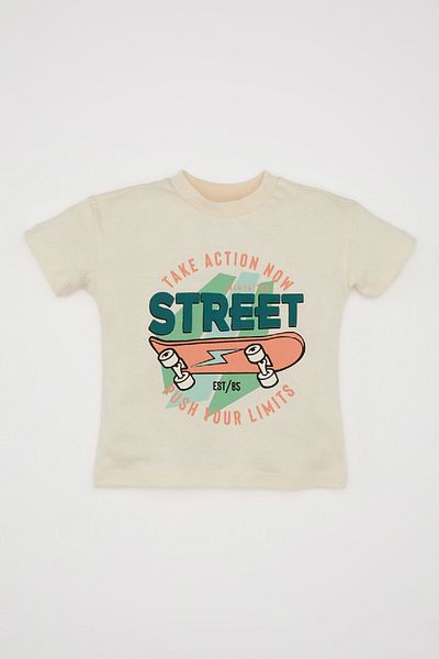 DeFacto Baby Boy Short Sleeve Crew Neck T-Shirt - D3868A524Sm