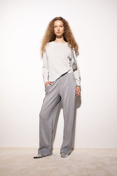 DeFacto Regular Fit Crew Neck Silvery Basic Plain Knitwear Sweater C6818Ax24Wn