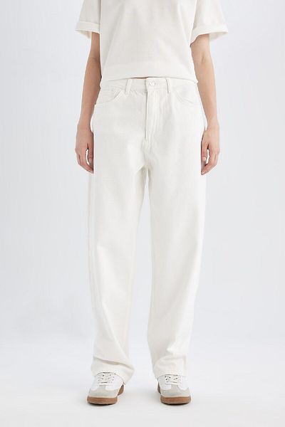 DeFacto Lange Jeanshose mit hoher Taille und Baggy-Passform - D3895ax24hs