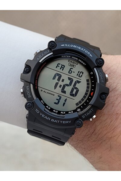 Casio Brand Digital Calendar Silicone Band Black Color Sports Men's Wristwatch