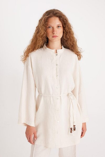 DeFacto Manuka X Linen - Základní tunika s dlouhým rukávem D4394Ax24Hs