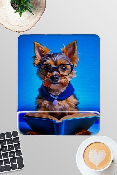 qoeuyl boutique Cute Dogs Reading Books No:5 Gamer Gaming Rectangular Mousepad with Wrist Support