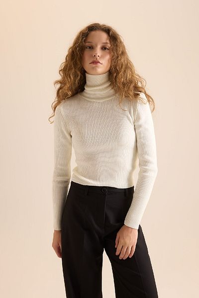 DeFacto Slim Fit Slim Fit garbós kötöttáru pulóver X7912azns