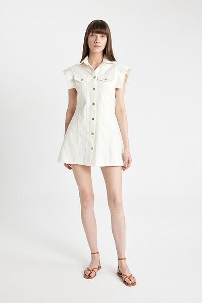 DeFacto Rochie mini jeans albă fără mâneci Fashion Fit D3900ax24hs