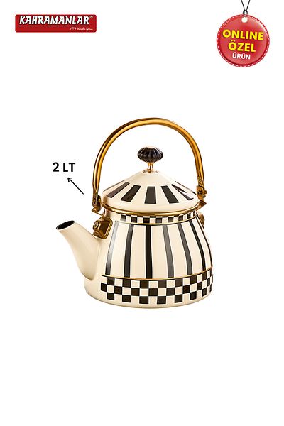 Kahramanlar Prime Cream Enamel Herbal Tea Pot