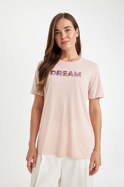 DeFacto Crew Neck Printed Regular Fit T-Shirt - D4656AX24HS