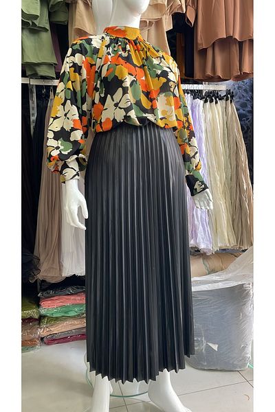 nimet tekstil fustă cu pliuri aspect piele modestă