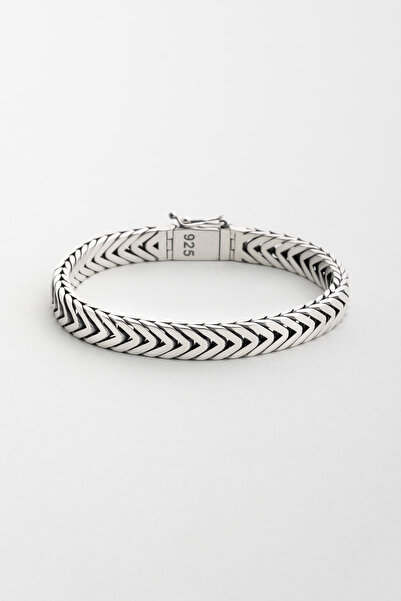 So CHIC... Modern Örgü Oksitli Gümüş Erkek Bileklik