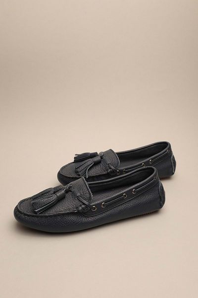Gondol Women's Genuine Leather Classic Loafer Navy Blue 37 Ttx.70132