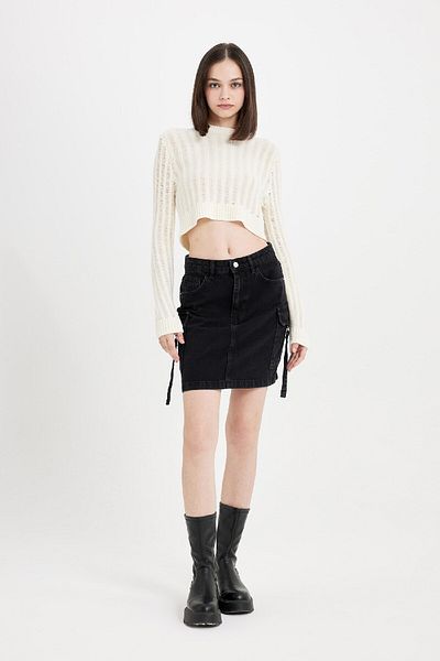 DeFacto Fusta mini cu buzunar cargo Fashion Fit D4421ax24au