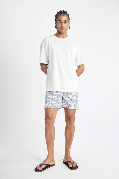 DeFacto Kurze gemusterte Mesh-Badeshorts - gefüttert, D4518AX24HS