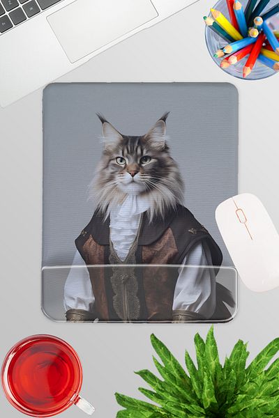 qoeuyl boutique Medieval Costume Cats No:2 Gamer Gaming Rectangle Wrist Rest Mousepad