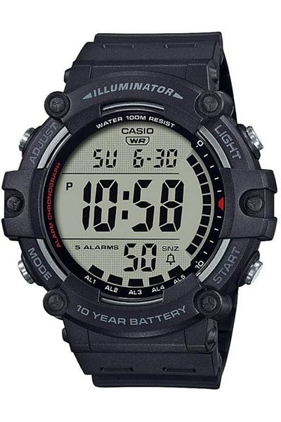 Casio Brand Digital Calendar Silicone Band Black Color Sports Men's Wristwatch