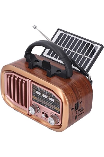 Solar Powered Vintage Fm,aux,usb,BT Music Player