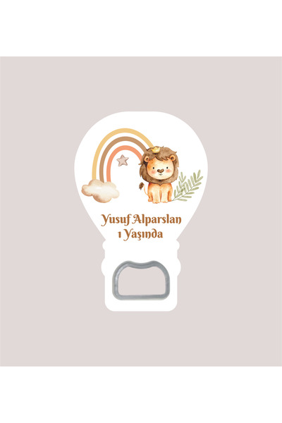 WMTasarim Aslan ve Gökkuşapı Temalı Balon Açacak Magnet (Jelatin Paket Hediyeli)