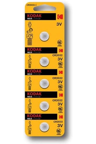 Kodak Max Lithium Button Cell Battery Cr2032 - 5pcs