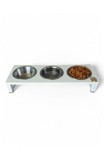 Okay Elevated Cat Bowls with 3Stainless Steel Bowl for Small Cats and Puppies 10 °   Inclined