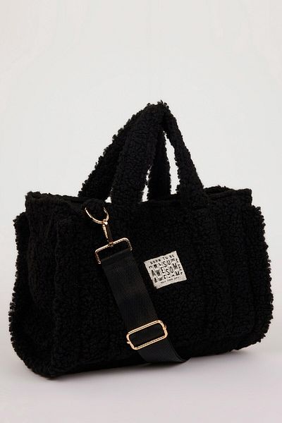 DeFacto Women's Basic Plain Plush Crossbody Bag Y8623Azns