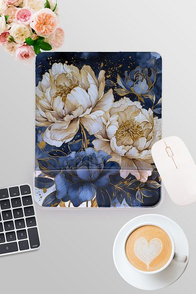 qoeuyl boutique Καλοκαιρινά λουλούδια με θέμα τη φύση Εκτυπωμένο Gamer Gaming Ορθογώνιο Mousepad με υποστήριξη καρπού