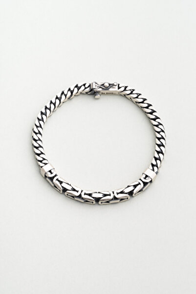 So CHIC... Klasik Oksitli Gümüş Erkek Kral Zincir Bileklik