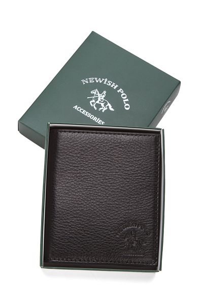 Newish Men's Black Genuine Leather Wallet with Coin Compartment and Card Holder