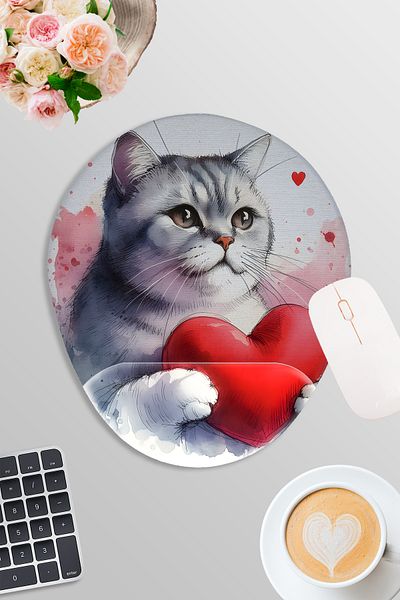qoeuyl boutique Cute Animals No:4 Printed Gamer Gaming Οβάλ ποντίκι με υποστήριξη καρπού