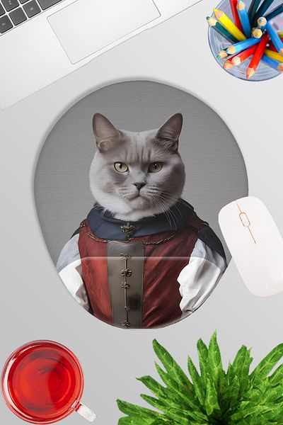 qoeuyl boutique Medieval Costume Cats No:1 Gamer Gaming Oval Wrist Support Mousepad