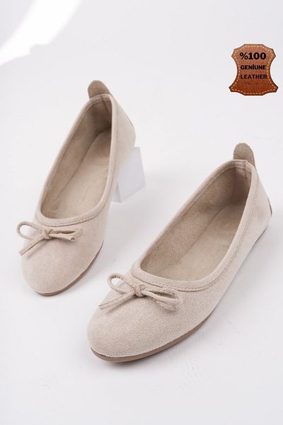 MUGGO Miu Bow Women's Leather Casual Ballerinas