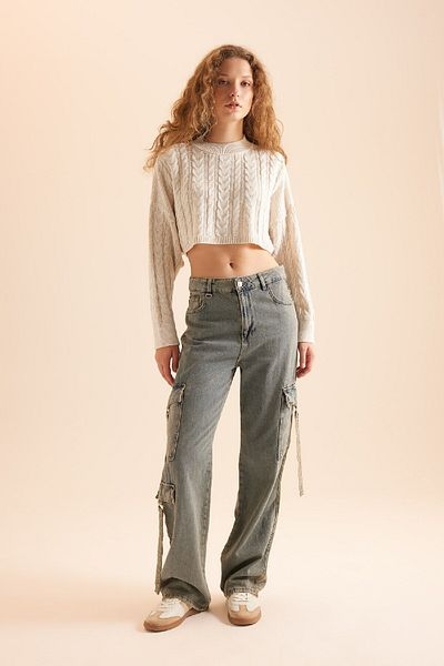 DeFacto Crew Neck Knitwear Sweater - Coool Regular Fit T4518Azns