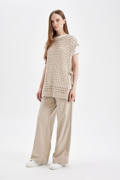 DeFacto Crew Neck, Side Tie Openwork Knitwear and D4163Ax24Au Sweater