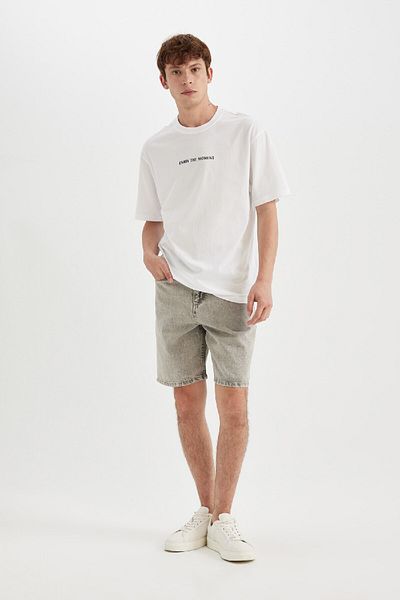 DeFacto D3879AX24SM, Modell Straight Fit Jeans-Bermudashorts