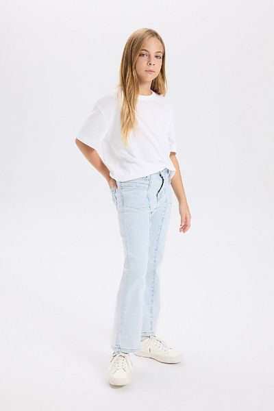 DeFacto Pantaloni evazați pentru fete, cu buzunare spaniole, D3523A824WN