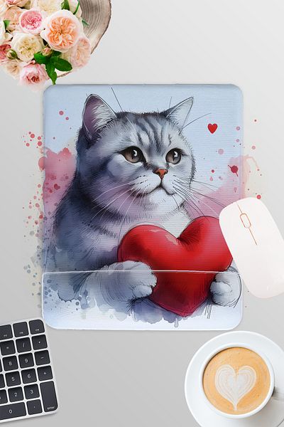 qoeuyl boutique Cute Animals No:4 Printed Gamer Gaming Rectangular Mousepad with Wrist Support