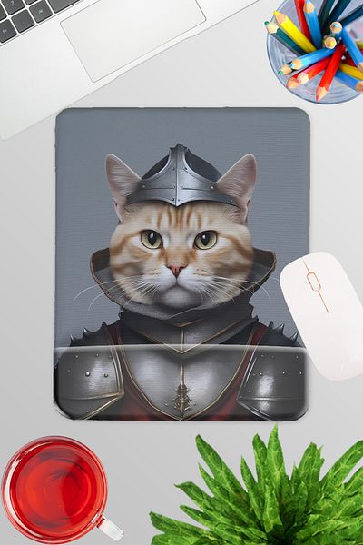 qoeuyl boutique Γάτες με μεσαιωνικά κοστούμια No:7 Gamer Gaming Ορθογώνιο ποντίκι με υποστήριξη καρπού