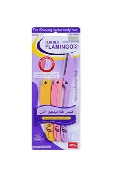 Flamingo شفرات حلاقة لشعر الوجه للنساء من فيذر فلامينجو اس - 20عبوات بكل عبوة عدد 3 موس