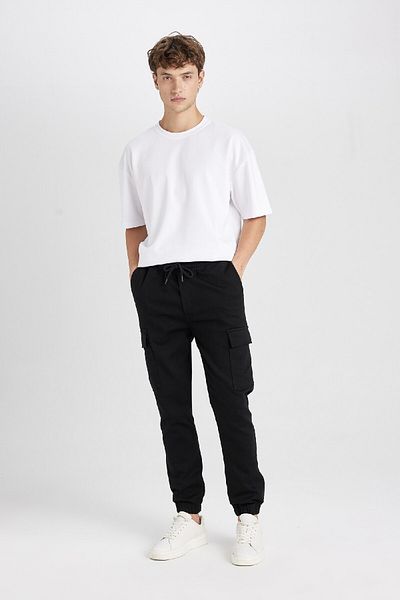 DeFacto Παντελόνι Tactical Jogger - με τσέπες Cargo, κορδόνια στη μέση, ελαστικά πόδια D1044ax24au