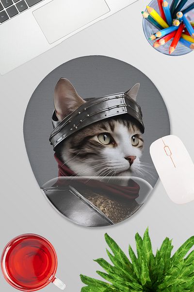 qoeuyl boutique Medieval Costume Cats No:8 Gamer Gaming Oval Wrist Support Mousepad