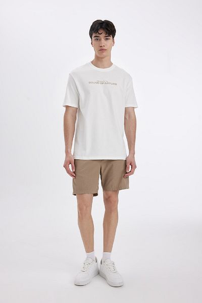 DeFacto Tričko s krátkým rukávem Regular Fit s potiskem Crew Neck – D4767AX24SM