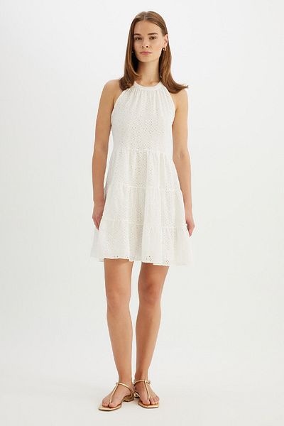 DeFacto Ärmelloses Minikleid in A-Linie mit Stickerei und Neckholder – D4400ax24hs