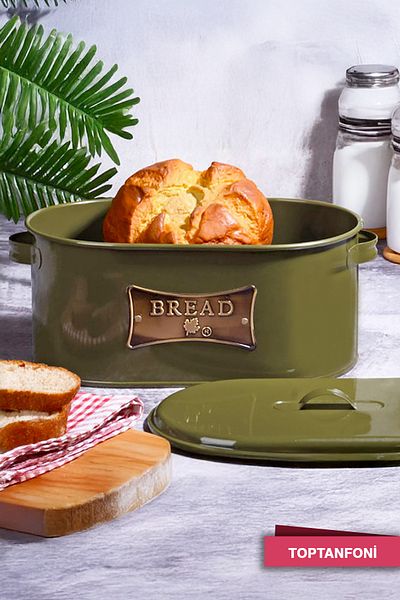 Bestofhome Nostalgic Bread Bowl with Metal Plate Detail