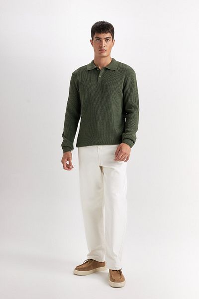 DeFacto Standard Fit Polo Neck Knitwear Sweater D3589Ax24Wn