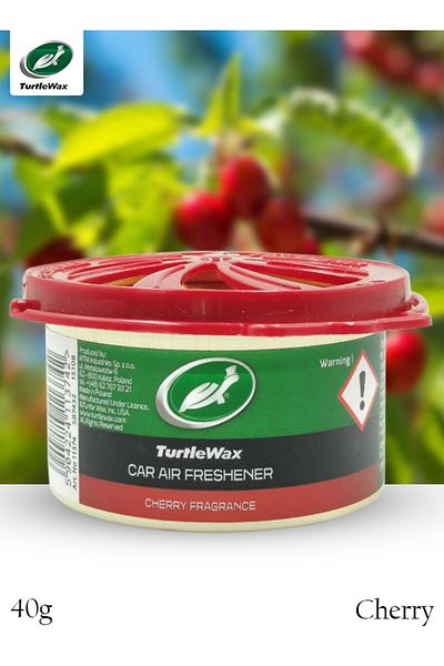 Turtle Wax Car Air Freshener Cherry Fragrance 40g – Long Lasting, Spill Proof, Compact Design