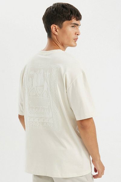 DeFacto Übergroßes, kurzärmliges Baumwoll-T-Shirt mit Rundhalsausschnitt und Rundhalsausschnitt D4911ax24au